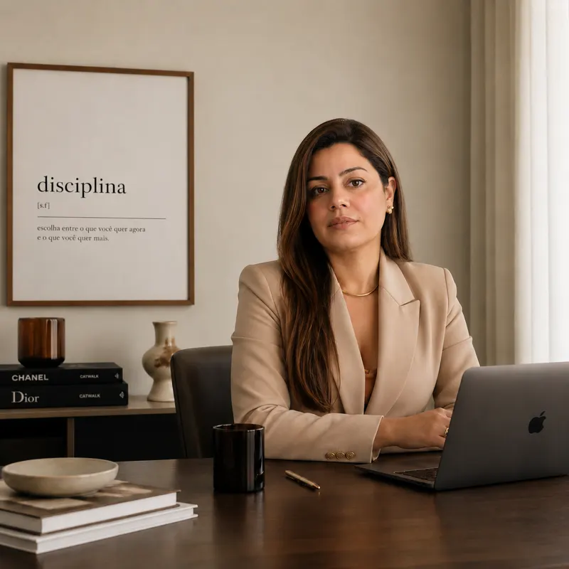 Samantha Lorena em seu escritório